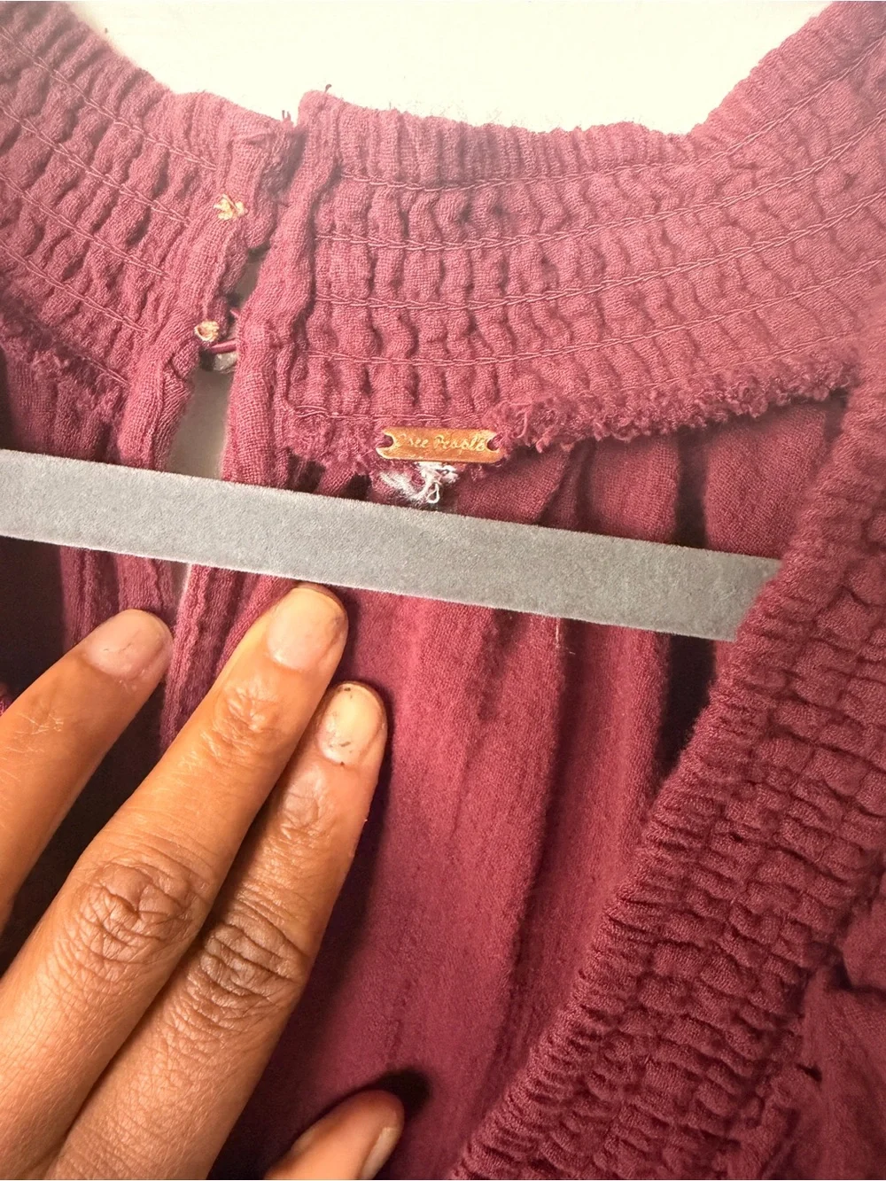 Free People Mini Dress Burgundy